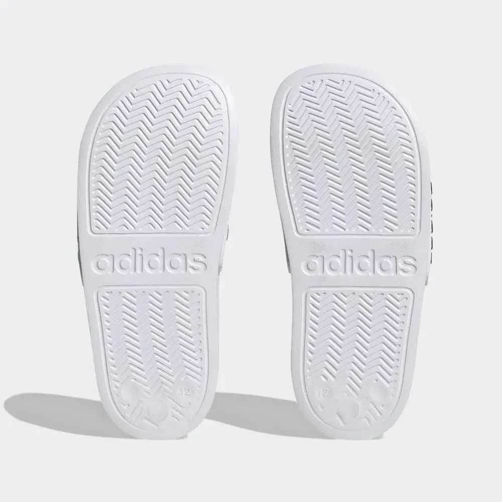 ADIDAS ADILETTE SHOWER SLIDES SANDAL, WHITE/BLACK/BLACK, 1 US UNISEX LITTLE KID
